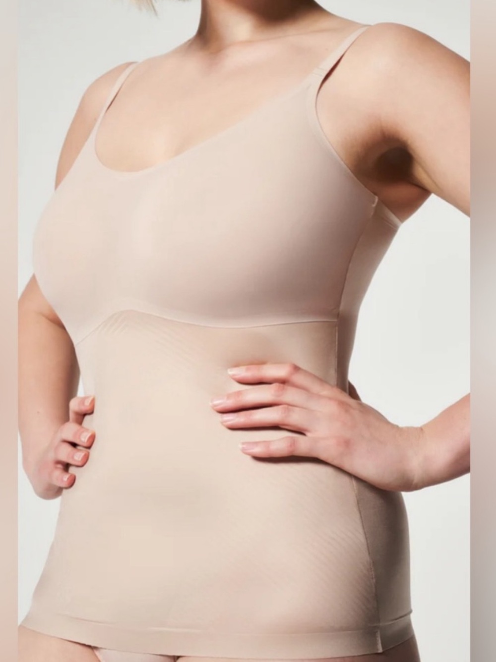 Spanx NEW Thinstincts 2.0 Cami Champagne Beige Womens Large Adjustable Straps